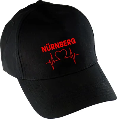 Produktbild von multifanshop Baseballcap - Nürnberg - Herzschlag, schwarz, Größe one size