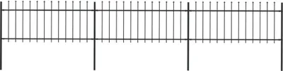 Produktbild von The Living Store Gartenzaun mit Speerspitzen Stahl 5,1 x 0,8 m Schwarz