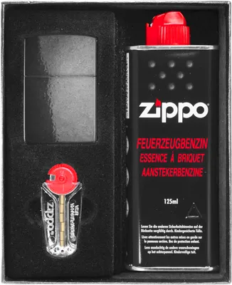 Produktbild von ZIPPO Feuerzeug BLACK CRACKLE Geschenkset Nr. 1