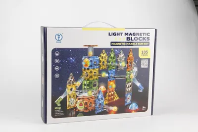 Produktbild von Magnetische Bausteine | Licht Kugelbahn für Kinder magnetisch | Kinder Bauset mit 105 Teilen | Kreatives Lernspielzeug
