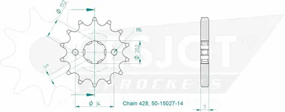 Immagine prodotto di Ritzel Esjot 428 - 14Z 50-15027-14 grobverzahnt 17.0/20.0