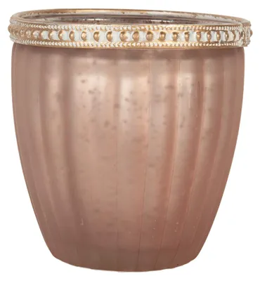 Image de Clayre & Eef Teelichthalter Ø 9x6 cm Rosa Glass