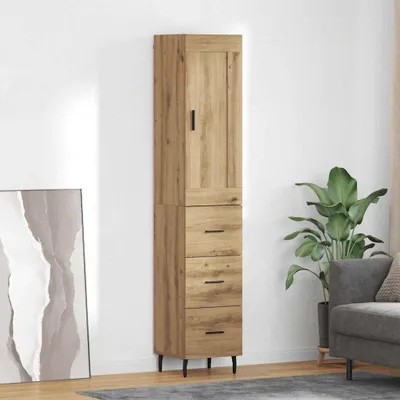 Produktbild von vidaXL Highboard Artisan-Eiche 34,5 x 34 x 180 cm Holzwerkstoff