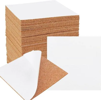 Productafbeelding van Kurkonderzetters 100 stuks - Zelfklevend - 10x10 cm