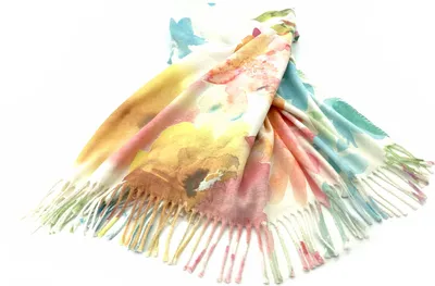 Produktbild von heimtexland ® hochwertige Wohndecke Blumen mit Fransen 200x150 Kuscheldecke Typ735 Aquarell Intensiv
