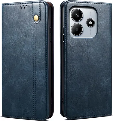 Immagine prodotto di Custodia per Xiaomi Redmi Note 14 4G in pelle flip case portafoglio con funzione stand blu
