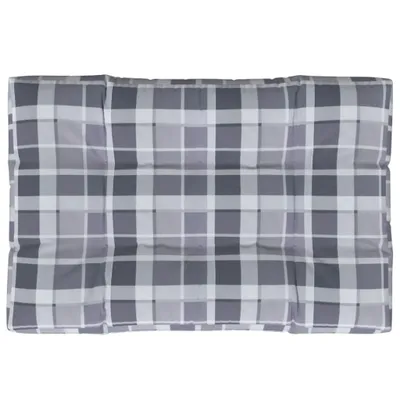 Image de Coussin pour palette Gris Motif à carreaux 120x80x12 cm Tissu