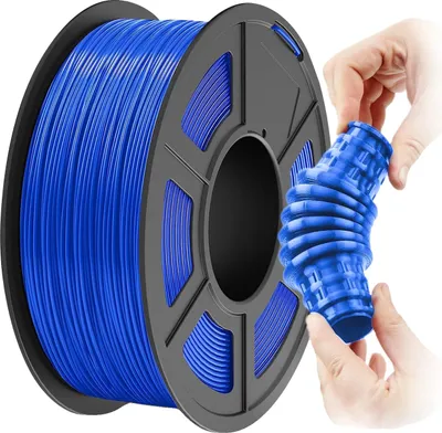 Obrázek produktu pro Vlákno TPU, průměr 1,75 mm, hmotnost 1 kg, pružný materiál, MODRÝ