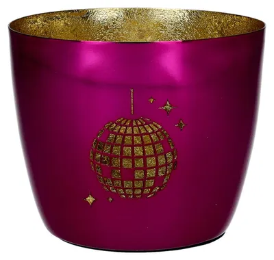 Produktbild von Gift Company Madras Windlicht M Discokugel pink/gold 8,5cm