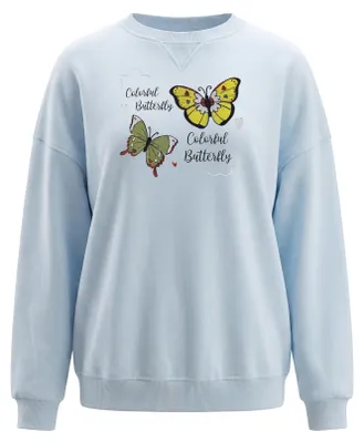 Produktbild von Damen Bluse blau Größe S, reguläre Passform, klassischer Rundhalsausschnitt