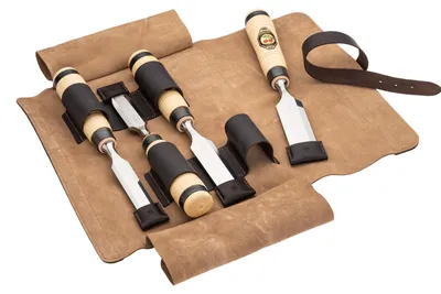 Immagine prodotto di Carpenters chisel set 4 piece, in Velour leather case Kirschen 1958000