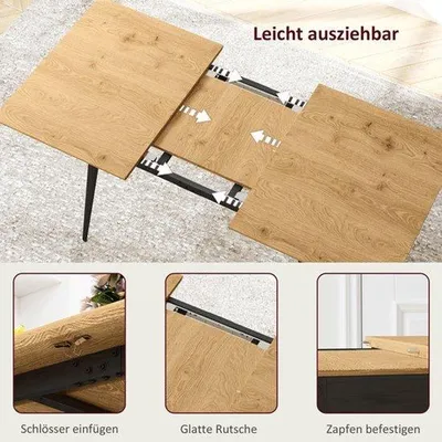 Productafbeelding van Klaptafel – Stalen poten – Verstelbare lengte: 120-160 cm