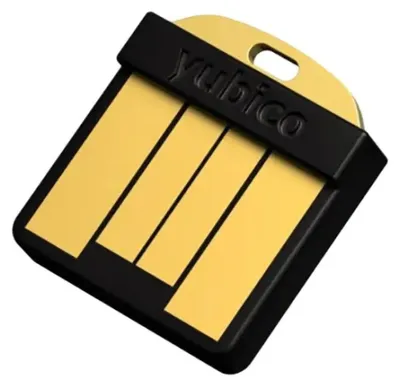 Produktbild von Yubico YubiKey 5 Nano, Windows, Mac OS, Linux, No Batteries Required, Schwarz, Gold, USB-A, FIDO 2 Certified, FIDO Universal 2nd Factor (U2F) Certified