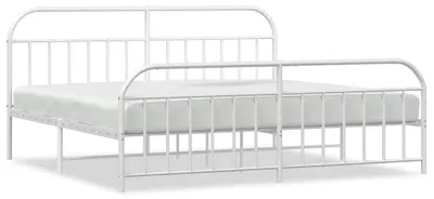 Produktbild von vidaXL Bettgestell mit Kopf- und Fußteil Metall Weiß 193x203 cm