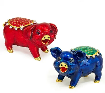 Mini-Schwein Figuren Paar, Glücksbringer, 8,2 cm, Dekoration