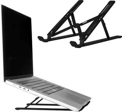 Produktbild von Accezz Laptophalter - Laptopständer - Verstellbar und zusammenklappbar - Schwarz