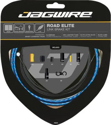 Obrázek produktu pro Sada brzdových lanek Jagwire Road Elite Link Standard, modrá – lehká a tuhá vylepšená verze