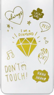 Produktbild von Oblique Unique Handy Sticker Smartphone Hülle Aufkleber Diamant Kleeblatt Herzen Don`t Touch uvm.