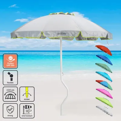 Produktbild von Sonnen Strandschirm Girafacile uv -Schutz 220 cm Angeln Apollo - Weiß - Silber