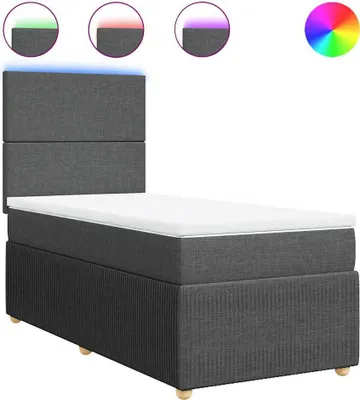 Produktbild von vidaXL Boxspringbett mit Matratze Dunkelgrau 100x200 cm Stoff