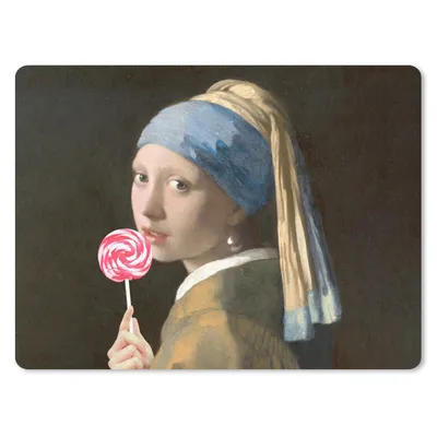 Produktbild von MuchoWow® Mauspad Mousepad Das Mädchen mit dem Perlenohrring - Vermeer - Süßigkeiten 23x19 cm - Mousepads - Maus Mat - Pad - Mausunterlage - Schreibtischunterlage - Mauspad