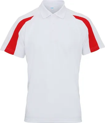 Image de AWDis Cool - Polo pour homme PC7061 (L) (Blanc arctique/rouge feu)