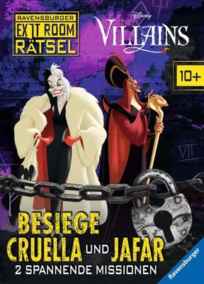 Produktbild von Ravensburger Exit Room Rätsel: Disney Villains - Besiege Cruella und Jafar
