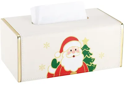Zdjęcie produktu dla Pudełko na chusteczki, wykonane z sztucznej skóry (PU), kolor biały, wymiary: 25,2 x 14,2 x 10,5 cm