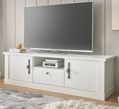 Produktbild von TV-Lowboard "Fiastra" weiß Pinie Landhaus TV Unterteil 155 cm mit Soft-Close