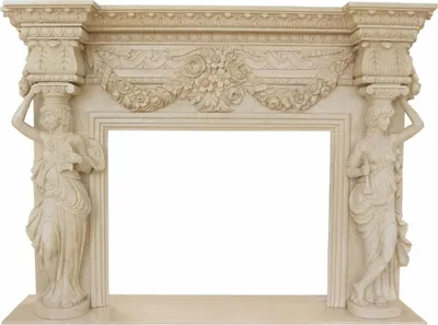 Produktbild von Casa Padrino Luxus Barock Marmor Kaminumrandung Beige 202 x H. 156 cm - Barock Möbel