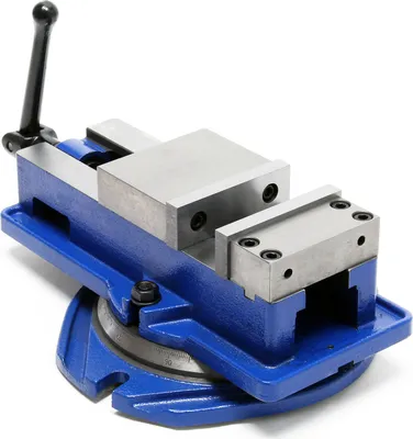 Produktbild von Wiltec Präzisions-Maschinenschraubstock 100 mm Backenbreite mit 360° Drehtisch für exaktes Arbeiten, Werkbank Schraubstock aus Gusseisen
