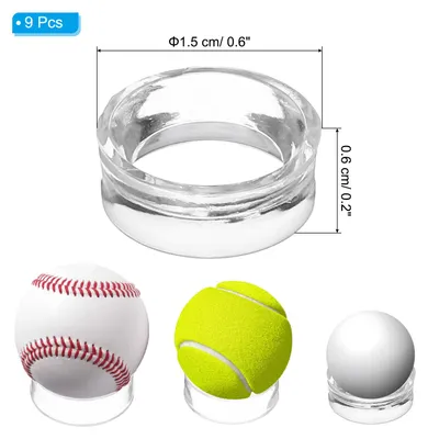 Produktbild von 0,6" Runder Baseball-St?nder, 9 Stk. Acryl-Kugelhalter Kristallkugelhalter Klarer Kugel-Display-St?nder fš¹r Golfball Softball Murmeln Sammlungen Kristallkugeln