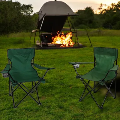 Produktbild von Campingstuhl Campingstuhl Angelstuhl Faltstuhl Klappstuhl Regiestuhl Grün 2er Set