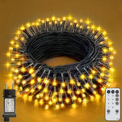 Productafbeelding van Kerstlichtsnoer 220 LED's - Warm Witte Kerstverlichting voor Binnen en Buiten, Perfect voor Feestelijke Gelegenheden, Tuin, Kerstboom, S