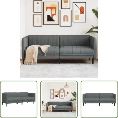 Produktbild von The Living Store Sofa 3-Sitzer Dunkelgrau Stoff