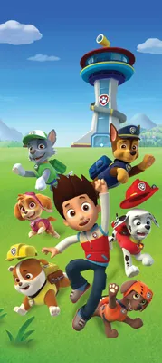 Image de Sanders & Sanders Poster PAW Patrol vert, bleu et rouge - 600777 - 90 x 202 cm