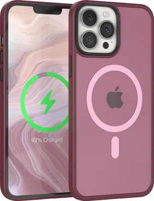 Produktbild von EAZY CASE - Outdoor Case mit MagSafe Funktion kompatibel mit Apple iPhone 13 Pro Max, induktives Laden, stoßfest, Silikonhülle mit Kameraschutz in Rot