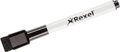 Produktbild von Rexel Magnethaftende, trocken abwischbare Marker, schwarz (6), 6 Stück(e), Schwarz, Schwarz, Weiß, Fein, 105 mm, 128 mm