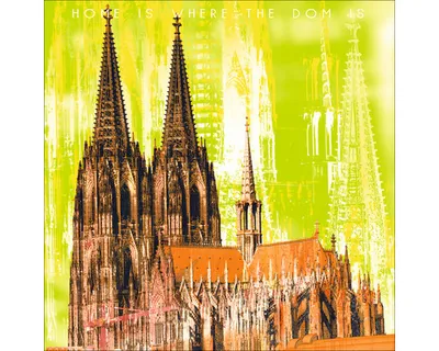 Produktbild von Glasbild Köln Dom Home grün 20x20 cm