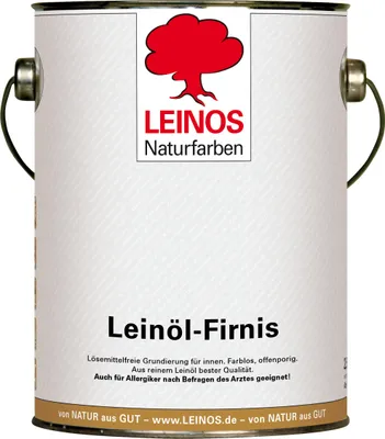 Produktbild von LEINOS Leinöl-Firnis 2,5 l – Leinölfirnis farblos innen & außen, Hirnholz