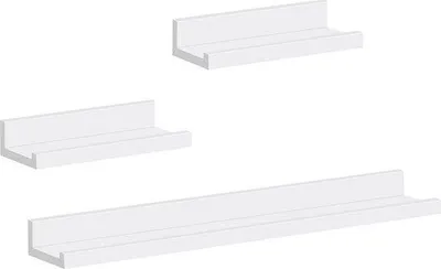 Produktbild von Famanu Wandregal weiß - 3 Stück - Wandregale für die Wand - Fotoregal für das Kinderzimmer - Bücherregal - MDF
