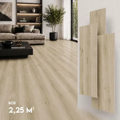 Produktbild von SPC Vinylboden 5mm Klick Vinyl wasserfest Holzoptik Bodenbelag mit Trittschalldämmung für Küche Bad Wohnzimmer