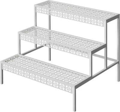 Immagine prodotto di Omgoods - Scaffale a 3 livelli per piante, bianco, per interni ed esterni