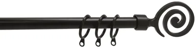Immagine prodotto di Scorritenda estensibile in acciaio Etnic BRIXO - Da 71 a 122 cm. Black