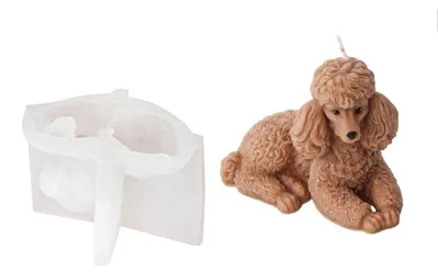 Immagine prodotto di Stampo in silicone 3D a forma di cane, ideale per realizzare candele, saponi, cioccolatini e prodotti da forno