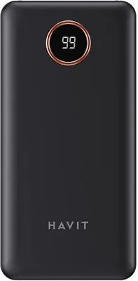 Produktbild von Havit PB74 Powerbank Externer Akku 10000mAh + USB-C, iOS, Micro USB Kabel mit Doppeltaschenlampe Schwarz