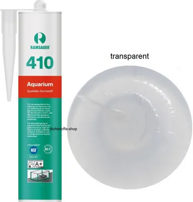 Produktbild von Ramsauer 410 Aquarium 1K Silikon Dichtstoff 310ml Kartusche transparent