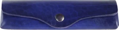 Produktbild von MIKA Brillenetui, groß, Sattelleder, Druckknopf, blau