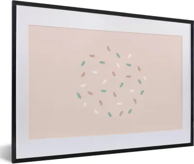 Produktbild von MuchoWow® Gerahmtes Poster Sommer - Linie - Pastell 60x40 cm - Poster mit Schwarzem Bilderrahmen Wandposter Rahmen Foto Bilder - Schlafzimmer - Plakat in Rahmen - Drucken