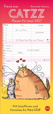 Produktbild von Heye Kalender 2027 Catzz Katzen-Cartoons mit Witzigen Sprüchen Hochformat 16 x 34 cm